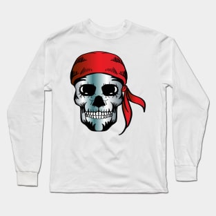 Hand drawn pirate skull Long Sleeve T-Shirt